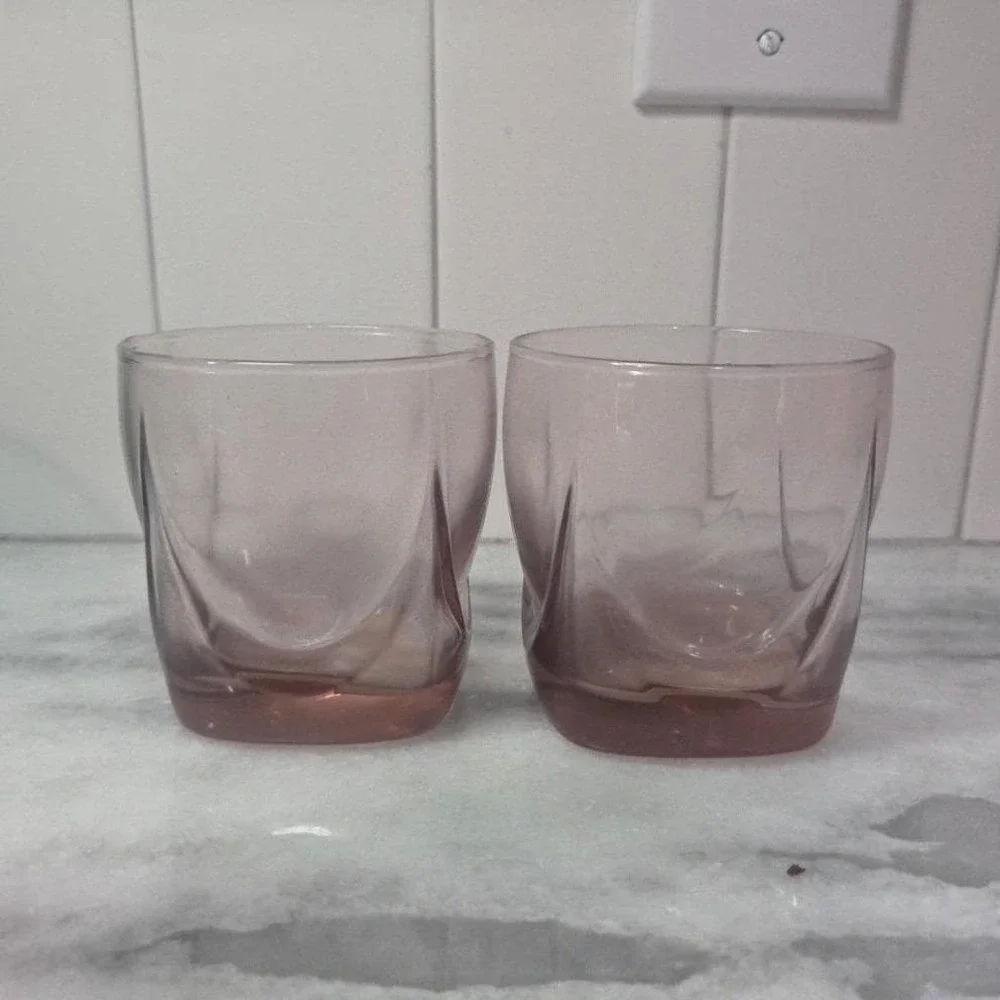 Libbey Imperial Plum Old Fashioned Glasses, Set of 2 Drape Style Whiskey Tumbler
